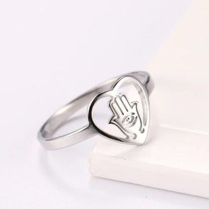 Stainless Steel Hamsa Hand of Fatima Ring
